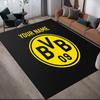 Custom Name,Borussia Dortmund Home Sofa Decoration for Living Room & Bedroom, Non‑Slip Play Flannel Floor Mat for Game Room