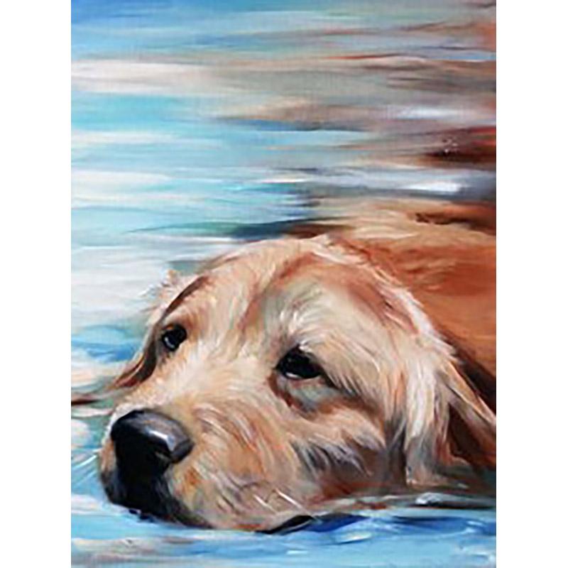 DIY 5D Diamond Painting Cross Stitch Full Round Drill Dog Animal Art Mosaic Kits Diamond Embroidery Home Decoration Gift