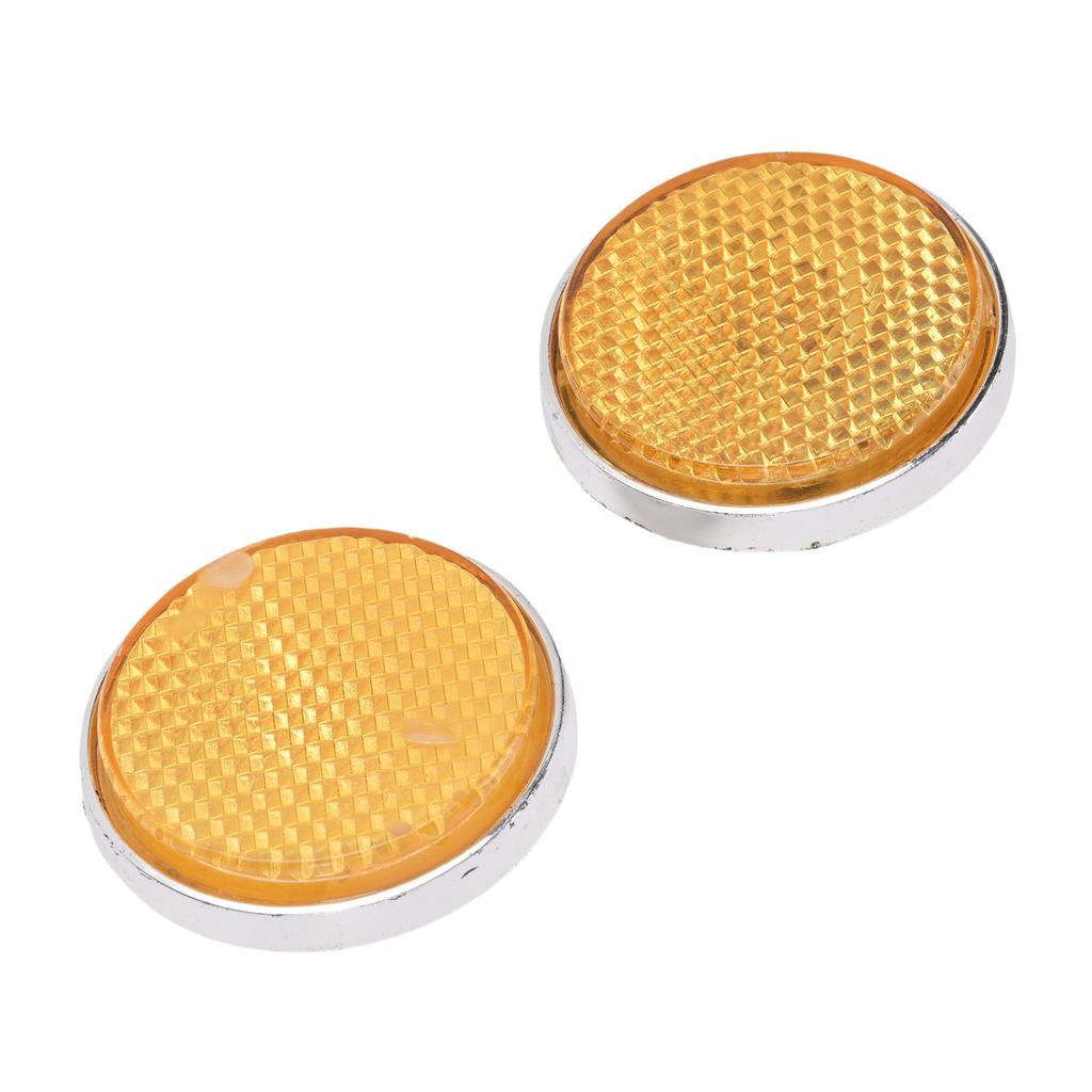 2PCS Front Fork Cover Reflector Amber M6 Bolt Motorcycle Round Front Fork Reflective Cover Replacement for C70 CB100