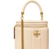 Tory Burch Kira Metal Double T Logo Bucket Bag Leather Tote Shoulder Crossbody Bag Women bags Cheese-White 138999-724