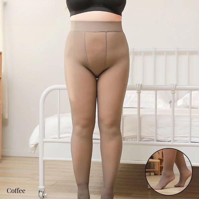 

Doiaekv Women Winter Thermal Leggings Women Warm Fleece Tights Sexy High Waist Skin Effect Pantyhose Elastic Thermo Stockings 80G(40-65KG)