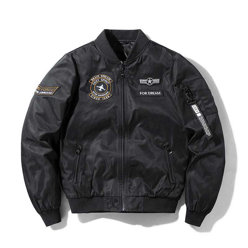 Men's Cross-Border MA-1 Flight Jacket - New Casual Embroidered Trendy Baseball Collar Top