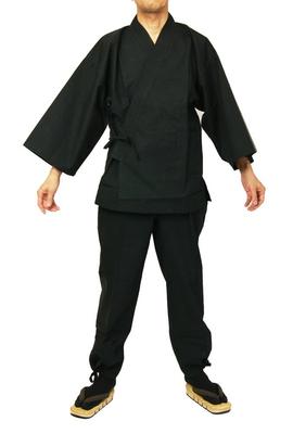 Summer Samue Work Linen and Cotton Sizes Casual Japanese Item (Colorful Clothes) - Blend, Unisex, S, M, L, LL, (Size S, Black)