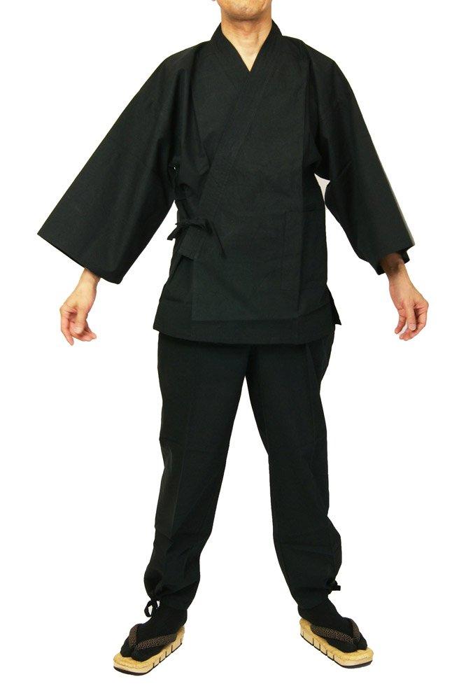 Summer Samue Work Linen and Cotton Sizes Casual Japanese Item (Colorful Clothes) - Blend, Unisex, S, M, L, LL, (Size S, Black)