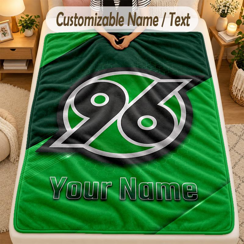Flannel BlanketHannover 96 Custom Name Text Personalized Soft Warm Throw Blanket Home Decor Gift