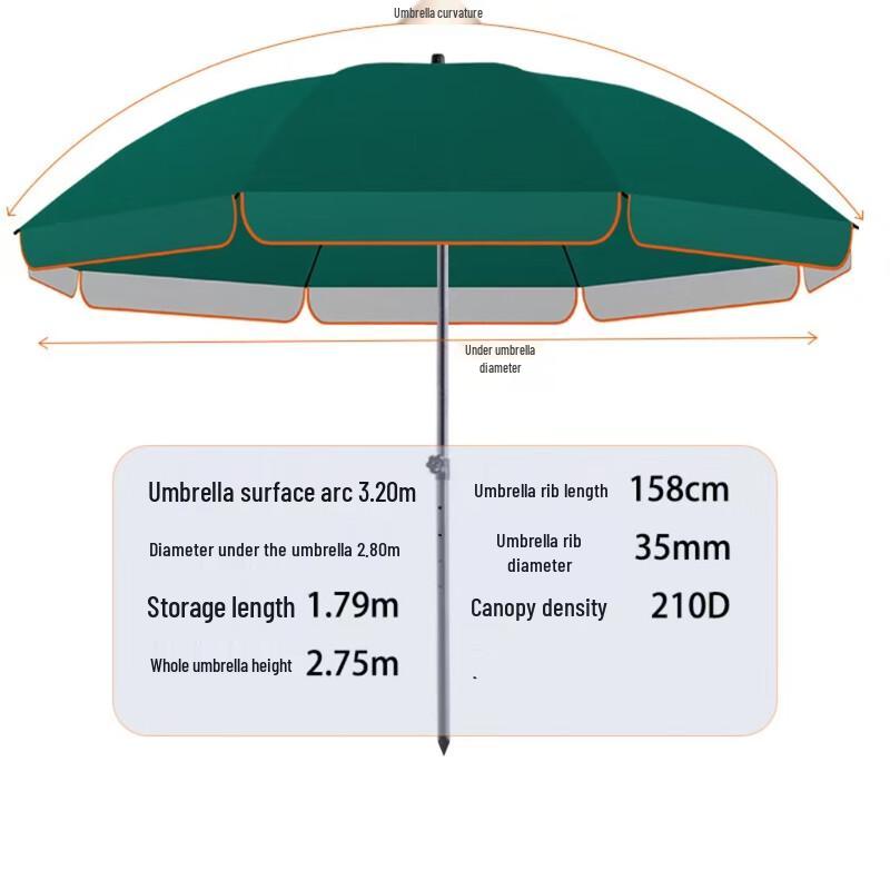 Heavy-Duty Commercial Outdoor Sunshade Umbrella