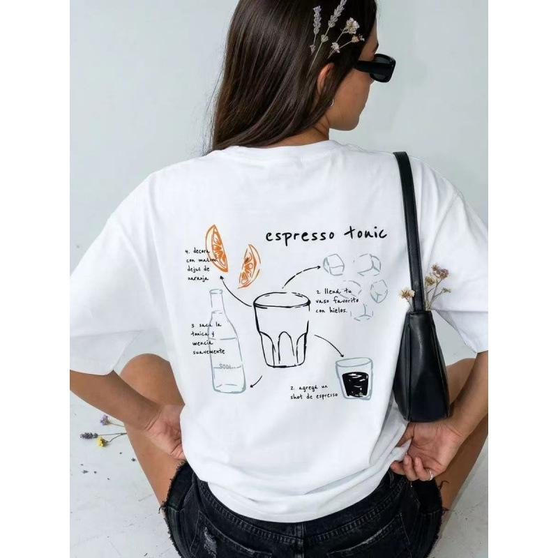Pure cotton American short-sleeve rascal T-shirt, women s base shirt, loose top WB S