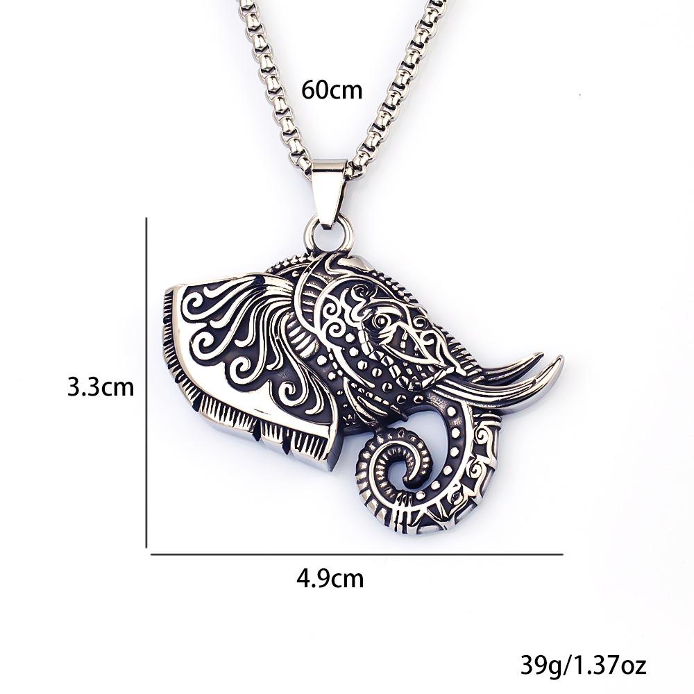 

Ожерелье Слон Универсальное Легкая Роскошь Мода Доминирующий Кулон 50CM(Necklace Size) серебряный