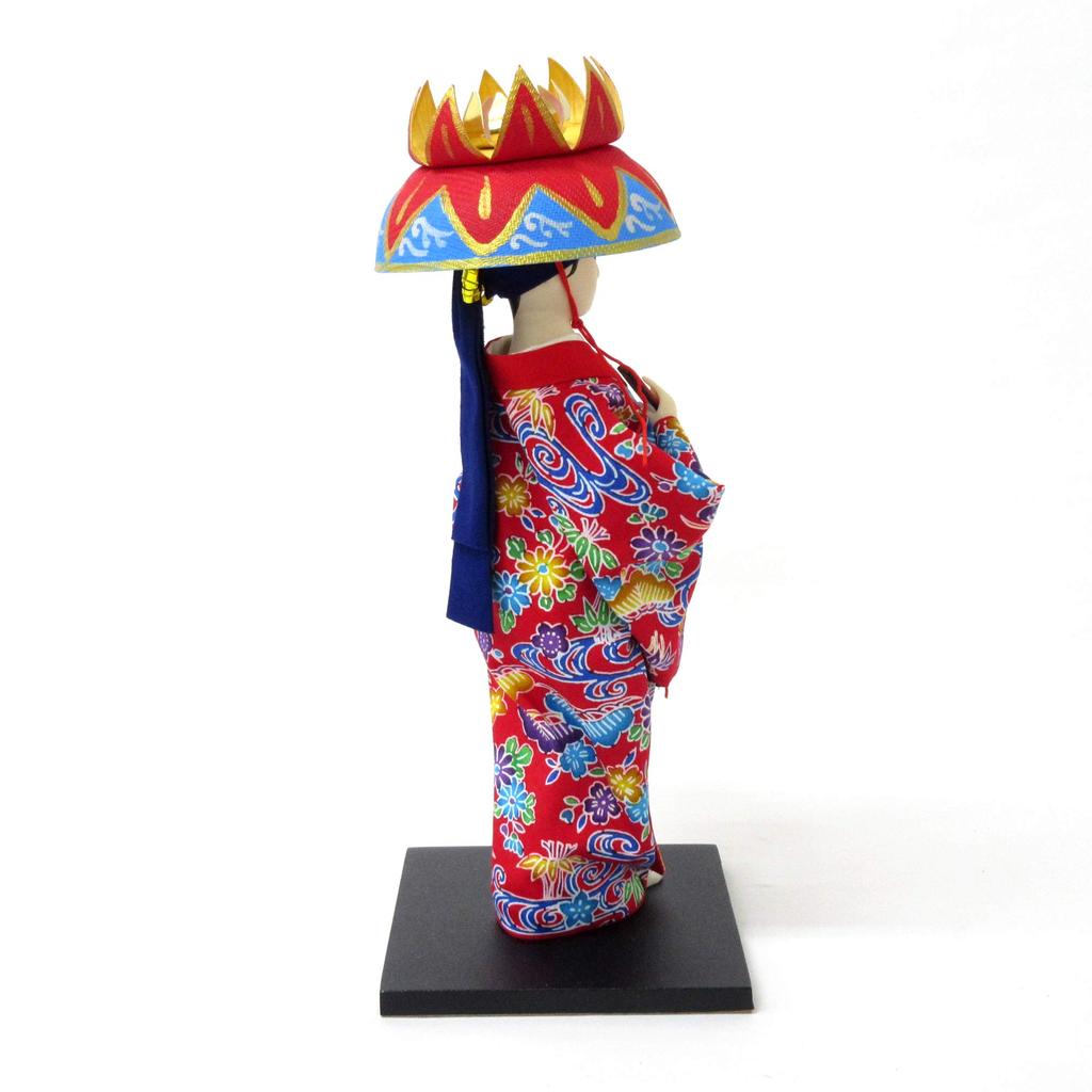 Figurine, Japanese Doll, 9-inch, Ryukyu Dance Doll, Red, 303-123
