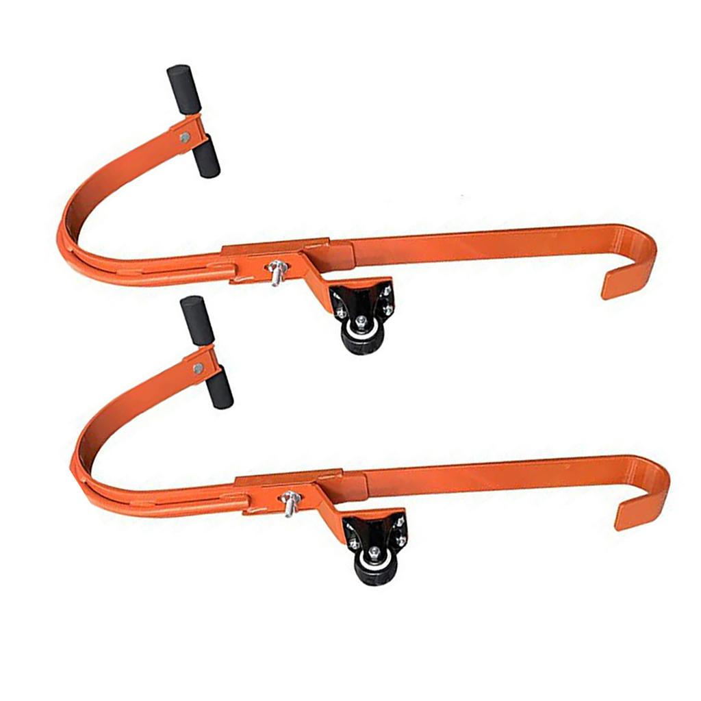 2 Pcs Ladder Roof Hooks with Wheel Heavy Duty Steel Ladder Stabilizer 500 lbs Load Capacity Roof Extension Ladder Anti