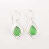 Green Cat's Eye Gemstone 925 Stamped Silver Jewelry Handmade Boho Earrings 1.90" EE-35-46