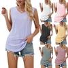 Women's Fashion Casual Solid Color Print Sleeveless V Neck Blouses & Shirts