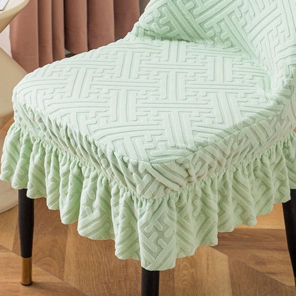 Dustproof Curved Seat Cover Soft Chair Protective Case Jacquard Arc Chair Cover  Household