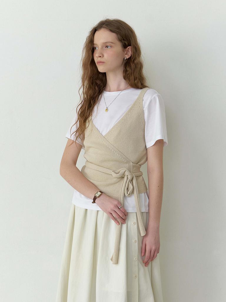 On&On Wrap String Sleeveless Knit Nek5Mv302