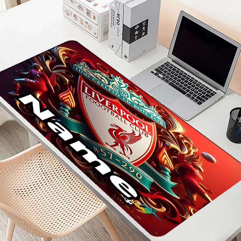 Custom Name Personalized Football team F.C Pattern Mousepad, Laptop PC Desk Mat, Decorative Desk Mat for Home Keyboard Pad Gift
