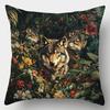 1Pc With Printed Pillowcases Featuring Designs Of A Forest, Tiger, Wolf, Lion, Leopard, Flowers(Pillow Inserts Not Included)