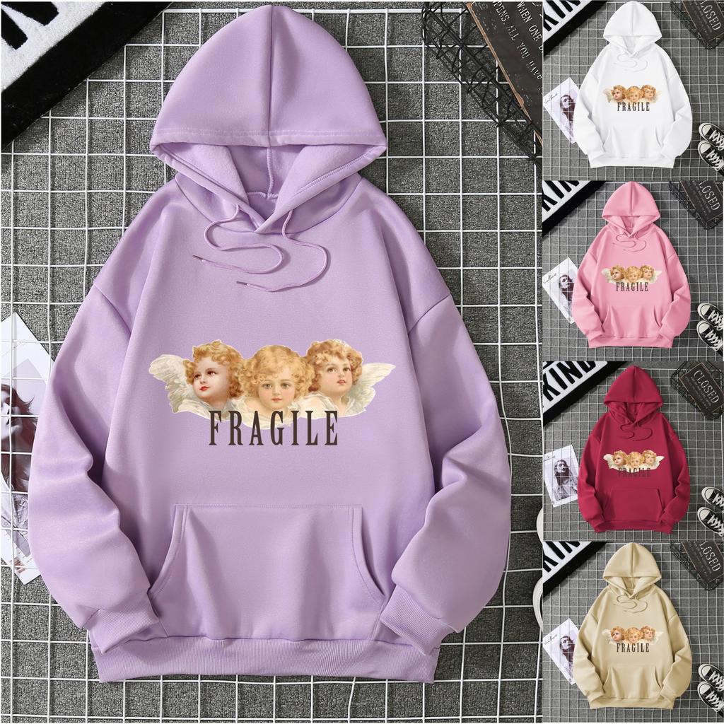 New trendy brand women's clothing printing fashion personality street loose hooded sweater women