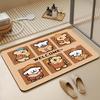Non-Slip Water-Absorbing Cute Puppy Floor Mat for Bathroom Entrance