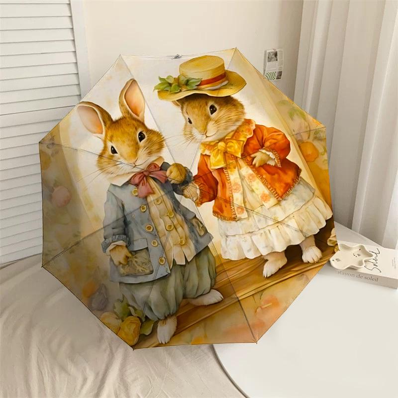 

1PC Rabbit Couple Umbrella-8-Rib Reinforced, Automatic Open, Lightweight & Durable, Cute Fashion Accessory for Outdoor-P114
