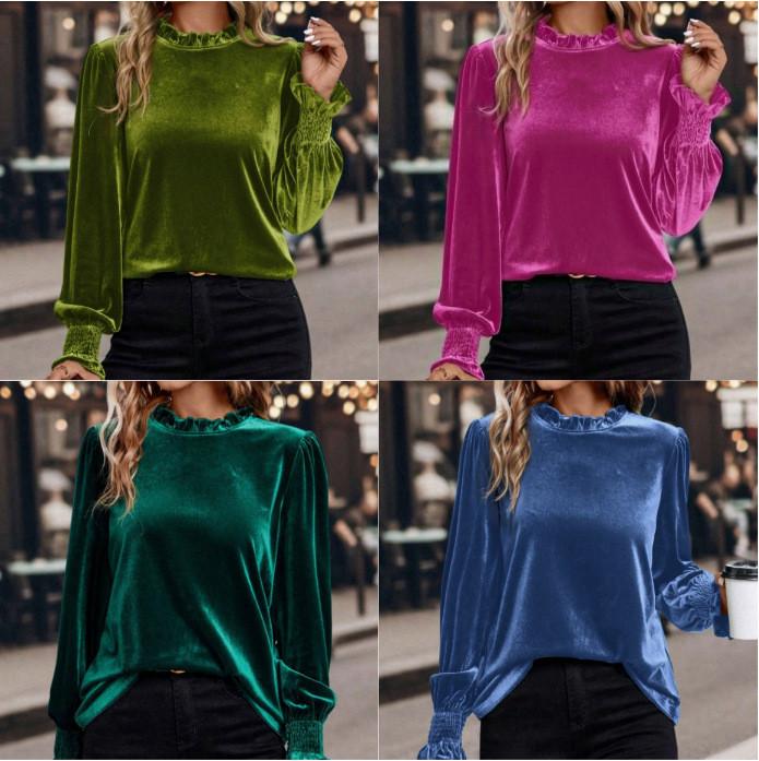 Tshirt Casual Long Sleeve Pullover With Spliced Design For Daily Wear