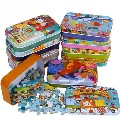 New 60 Pieces Wooden Puzzle Toys for Children Cartoon Vehicle Animal Wood Jigsaw Baby Learning Educational Toy Kids Gift