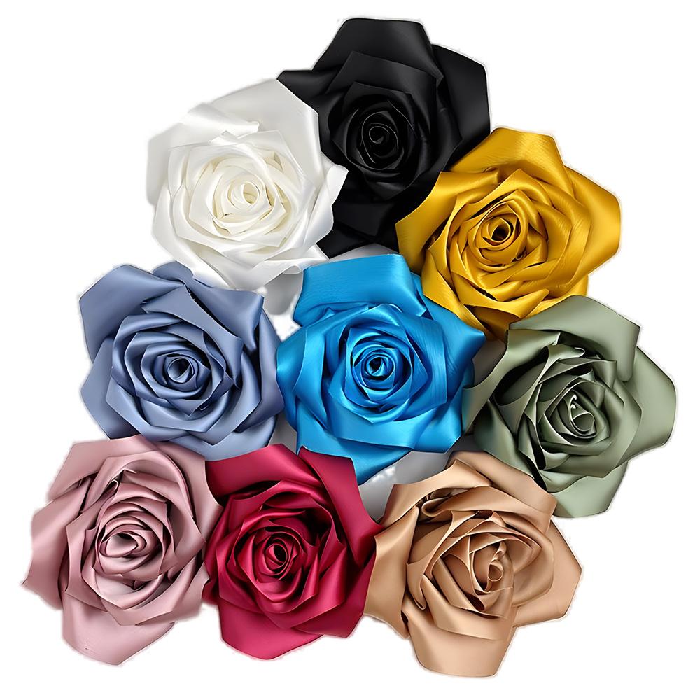 French Large Rose Brooch, A Feminine Handcrafted Fabric Brooch with A High-end Design Sense