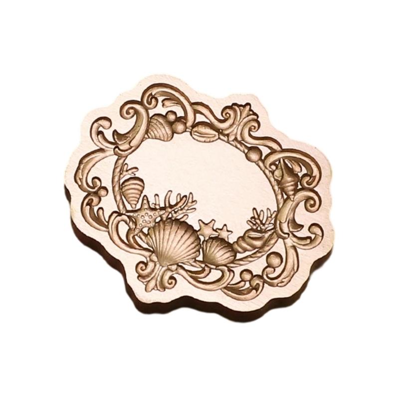 Antique Solid Brass Wax Seal Stamp Head Engraved Embossing Tool Seal Flower Frame for Handmade Letters Gift Wrapping