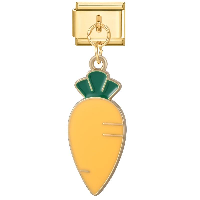 Creative Fruit Series Ice Cream Bow Shell Golden Pendant Italian Charm Links Fit 9MM Stainless Steel Bracelet DIY Making Gift