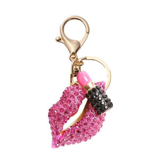 

Rhinestone Lip Keychain Pendant Diamond Lip & Lipstick Bag Charm Sparkling Lip Pendant for Women Girls розы красного