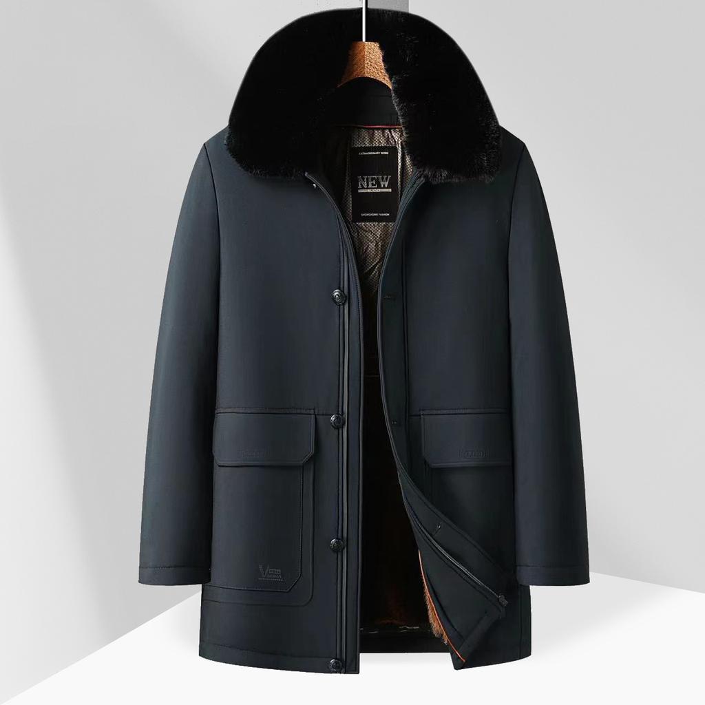 Padded-on Male Father Packs Cotton Coat, Middle-aged and Elderly Piled Thickened Cotton Coat, Take-off Liner Cotton-padded Jacket