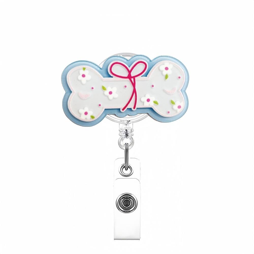 Acrylic ID Badge Holder Retractable Alligator Clip Badge Reel Clip 360 Rotating Telescopic Nurse Badge Reel Doctor Hospital