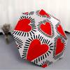 1pc Heart Pattern Automatic Open 8-Rib Windproof Umbrella, Travel & Commuting, Suitable for All Seasons, Lightweight Portable,017