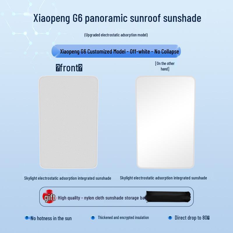Heat Insulating Opaque Sunshade for Xpeng 23 G6 Sunroof - Sun Protection & Privacy