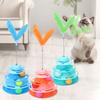 Cat Ball Track Toy Ball Toy with Spring Interactive Cat Feather Teaser 3-Tier Ball