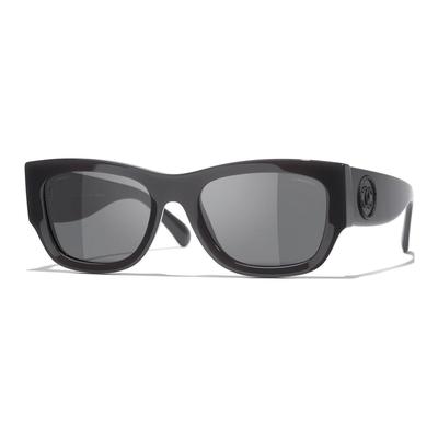 CHANEL Brand Logo Square Sunglasses Unisex Couple Style Black