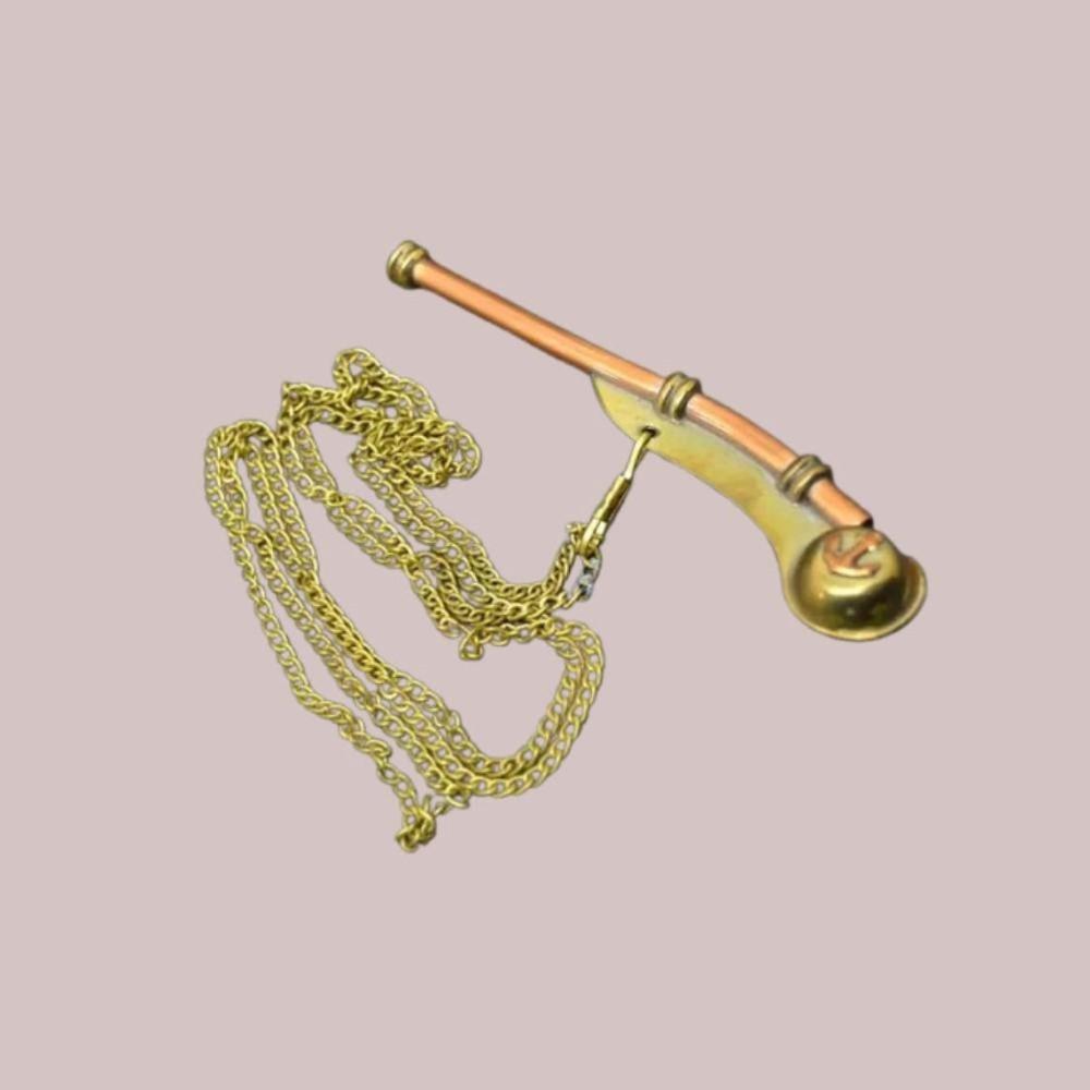 Bootsmannspfeife Bootsmannspfeife mit Halskette Nautisches Messing-Finish Artikel