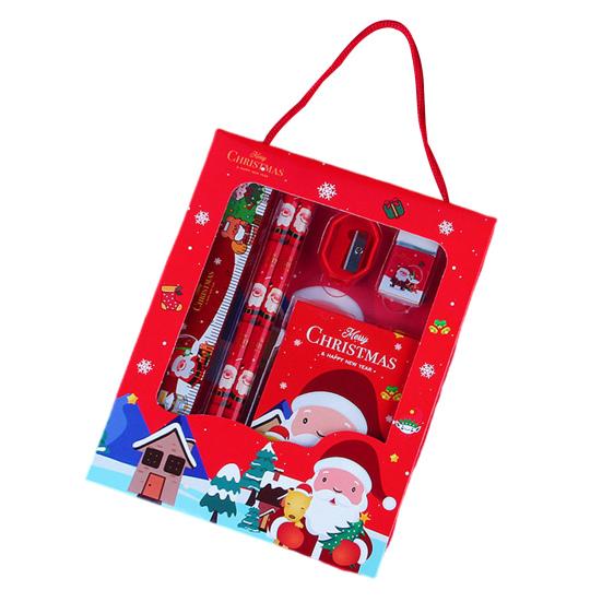 Set di Cancelleria Natalizia Cartone Animato Motivo Natalizio Temperamatite Gomme Matite Kawaii Scuola