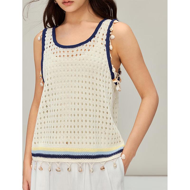 INMAN Bohemian Hollow Stripe Tassel Knit Vest