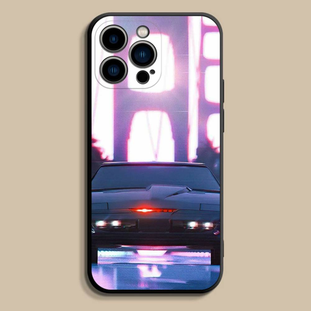 K-Knight Rider K-KITT Car For iPhone 17,16,15,14,13,12,11,Pro,Max,Plus,E,SE4,Air,Mini Black Soft Cover Phone Case