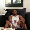 Basketball K-Kobe B-Bryant  Square Double-Sided printed Pillow Case Bedroom Bedside Pillow Sofa Cushion Cover