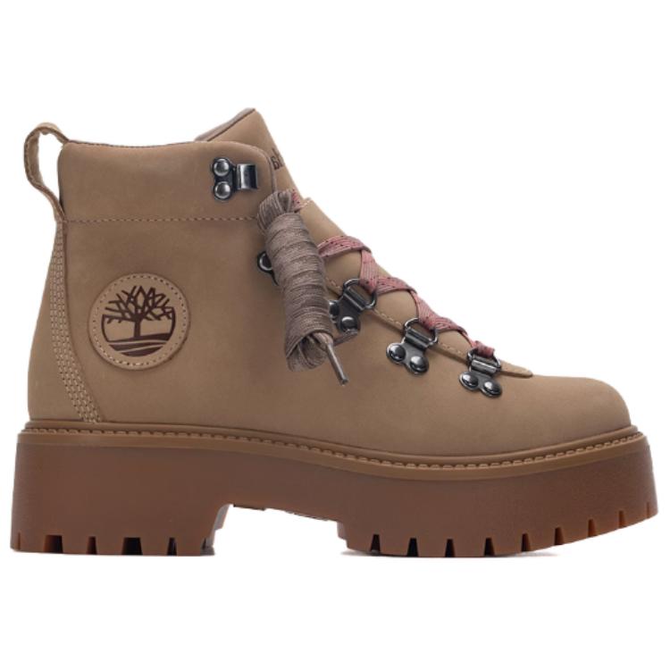 Timberland Women's Stone Street Mid Platform Boot Beige Synthetic Leather A27VJEN3