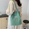 Bolso de hombro para mujer, moderno, versátil, de pana, de gran capacidad, portátil, para compras, bolso de viaje informal para mujer
