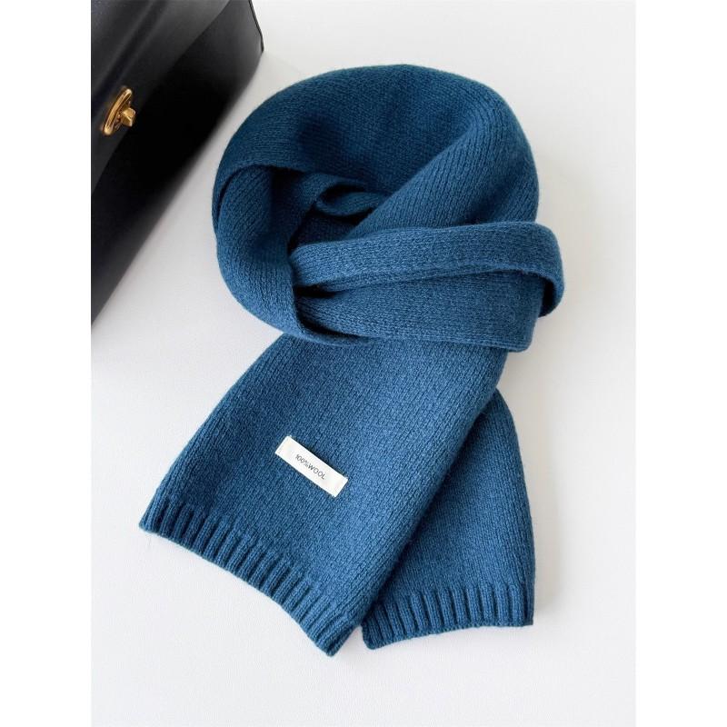 Versatile 100% Pure Wool Scarf Winter Warm Knit Neck Warmer Women