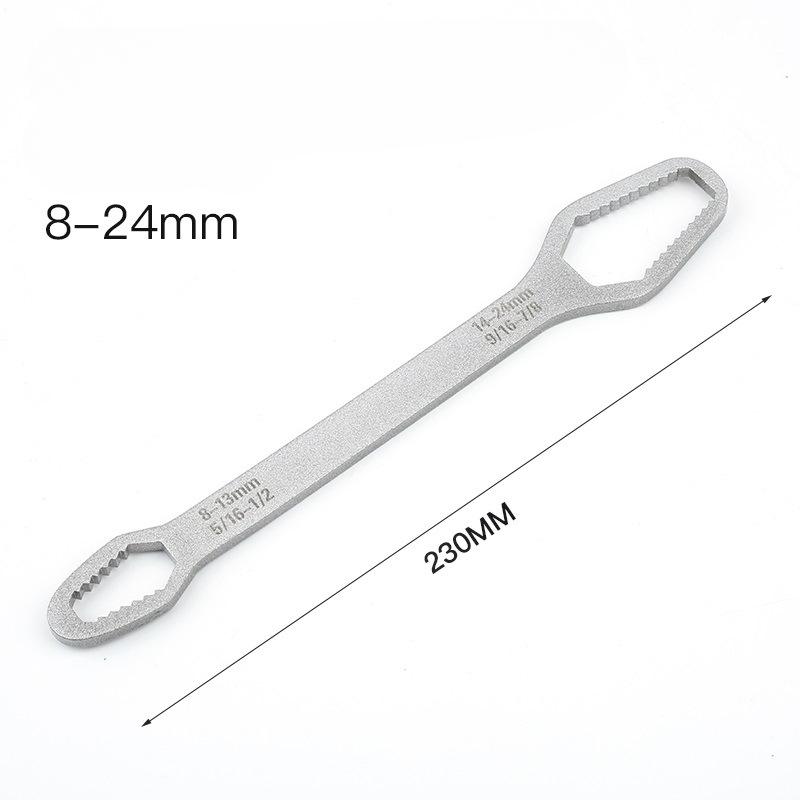 5mm Thick Adjustable Torx Wrench - Self-Tightening Dual-Head Spanner, Fits 3-17mm, Portable for Home & Auto Repairs, Versatile Black