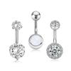 New Round Belly Button Creative Protein Vermiculite Crystal Diamond Rose Gold Umbilical Nail Puncture Jewelry