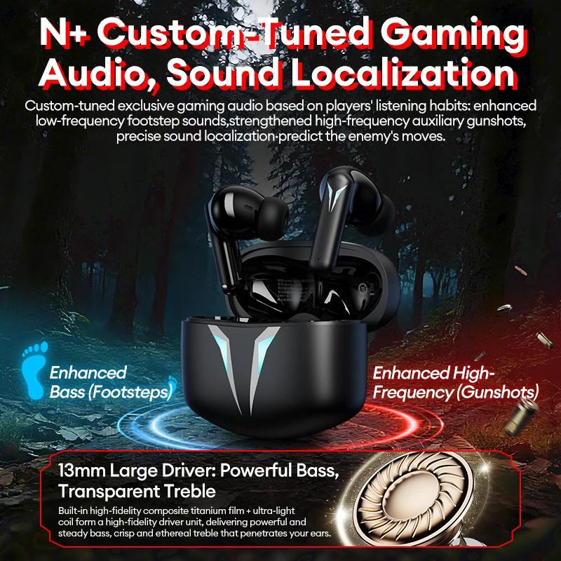 New Lenovo GT102 Gaming Bluetooth V6.0 Earphones Long Endurance Wireless Esport Headphones Noise Reduction Earbuds HD Call