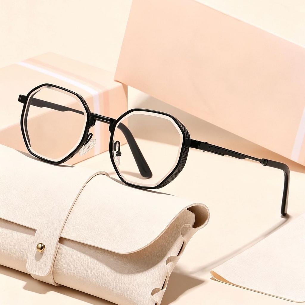 Small round frame fashion flat mirror versatile plain face white temperament trend new popular high-end frame glasses