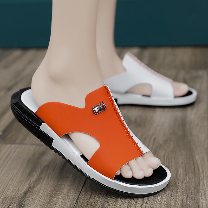2024 Summer Men Shoes Sandals Comfortable Slip-on Casual Sandal Fashion Shoes Men Slippers Personality Double Color Blocking
