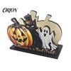 BOO Letter Storage Ornament Halloween Wooden Napkin Holder, Cute Pastel Pumpkin Ghost Black Cat Tabletop Tissue Dispenser, Waterproof Desktop