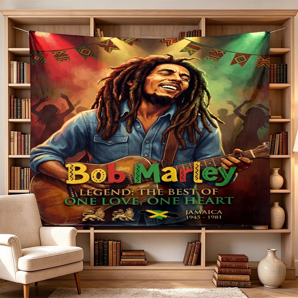 Bob Marley Reggae One Love Reggae Decorative Wall-Hanging Tapestry, Home Ornament for Living Room,Dorm and Fan Parties,Multi-style,celebrities,cartoon